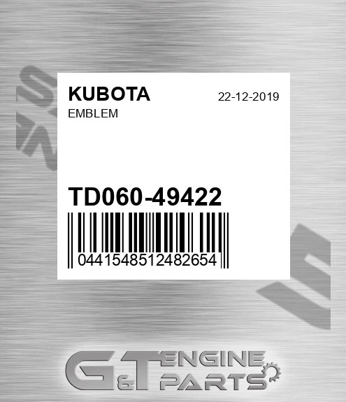 TD060-49422 Emblem for KUBOTA