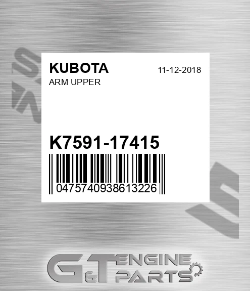 K7591-17415 Arm Rear Upr Lh for KUBOTA