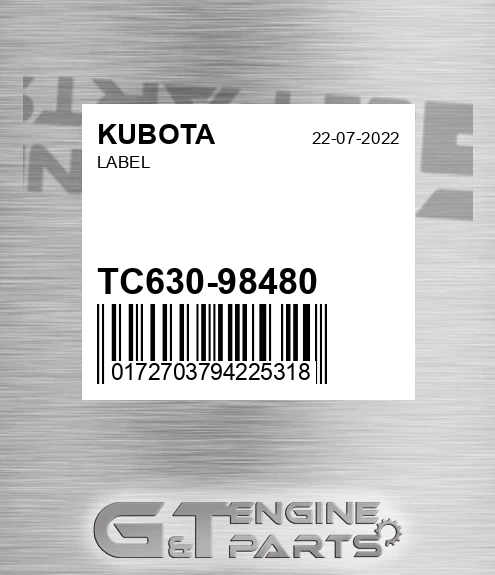 TC630-98480 Label