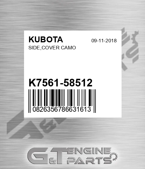 K7561-58512 Side,cover Camo for KUBOTA