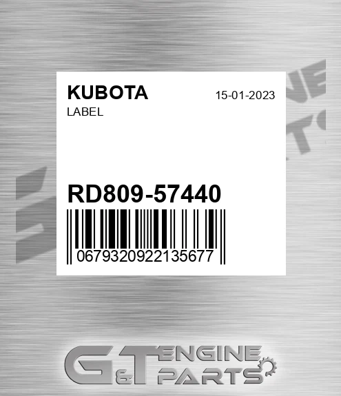 RD809-57440 Label for KUBOTA