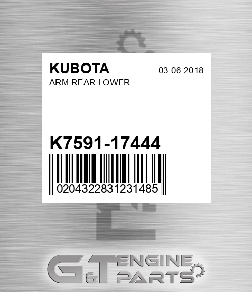 K7591-17444 Arm Rer Lowr Rh for KUBOTA