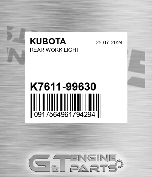 K7611-99630 Rear Work Light for KUBOTA