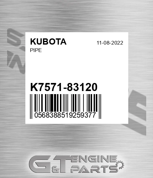 K7571-83120 Pipe for KUBOTA