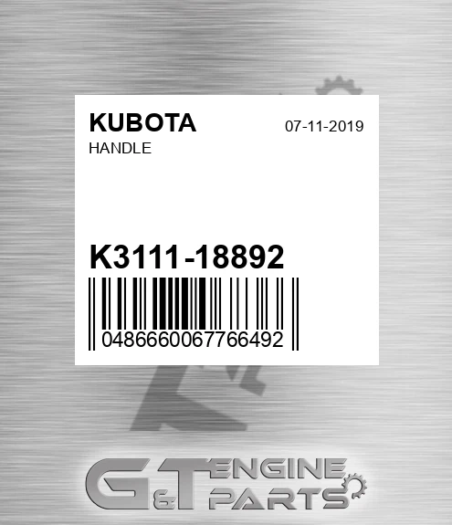 K3111-18892 Handle for KUBOTA