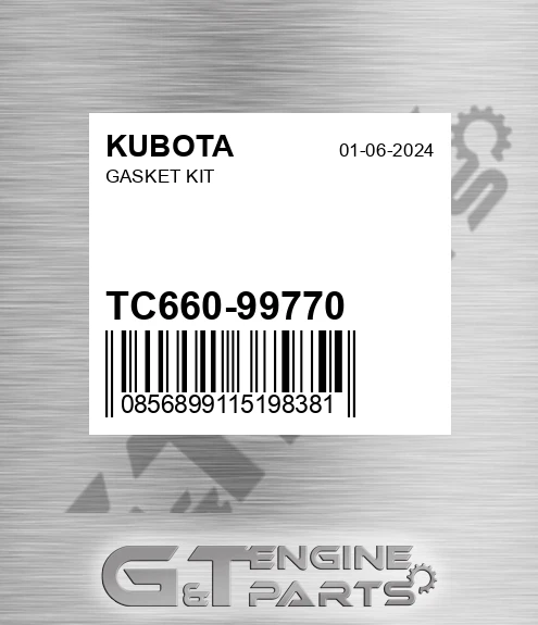 TC660-99770 Gasket Kit for KUBOTA