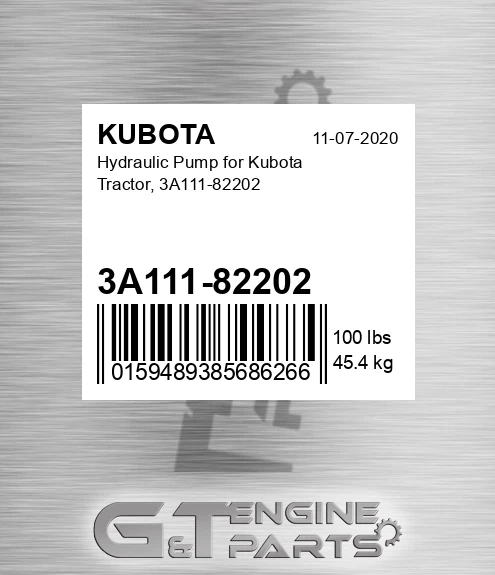 3A111-82202 Hydraulic Pump For Tractor, for KUBOTA