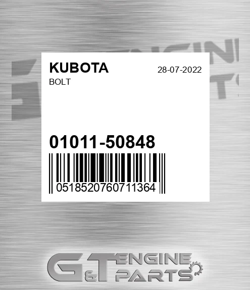 01011-50848 Bolt for KUBOTA