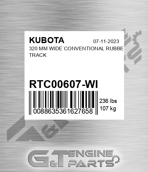 RTC00607-WI 320 Mm Wide Conventional Rubber Track