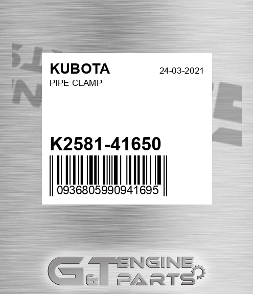 K2581-41650 Pipe Clamp