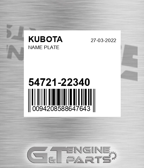 54721-22340 Name Plate
