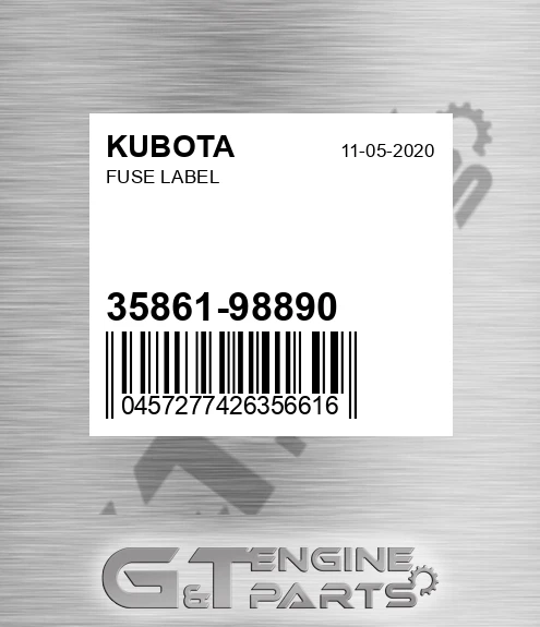 35861-98890 Fuse Label