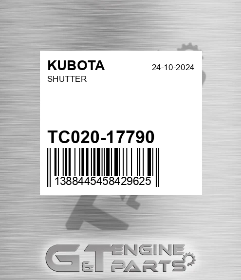 TC020-17790 Shutter for KUBOTA