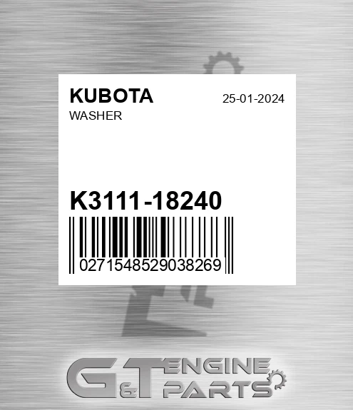 K3111-18240 Washer for KUBOTA