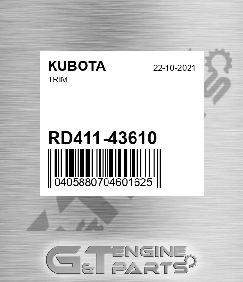 RD411-43610 Trim for KUBOTA