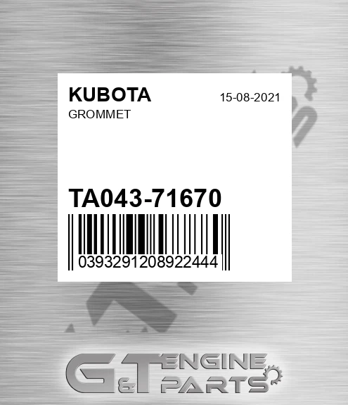 TA043-71670 Grommet for KUBOTA