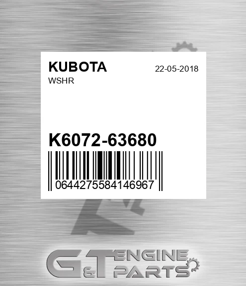 K6072-63680 Wshr for KUBOTA