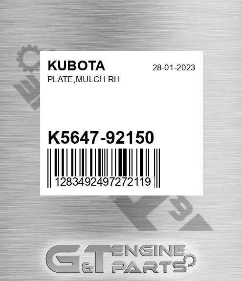 K5647-92150 Plate,mulch Rh for KUBOTA