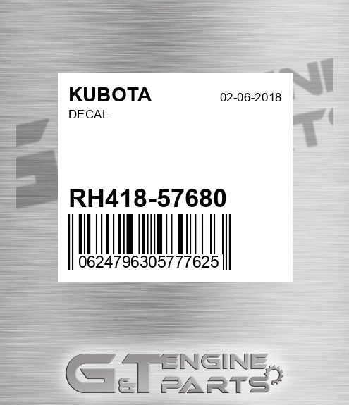 RH418-57680 Decal