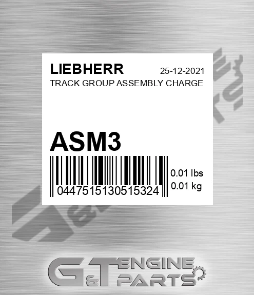ASM3 LIEBHERR Track Group Assembly Charge