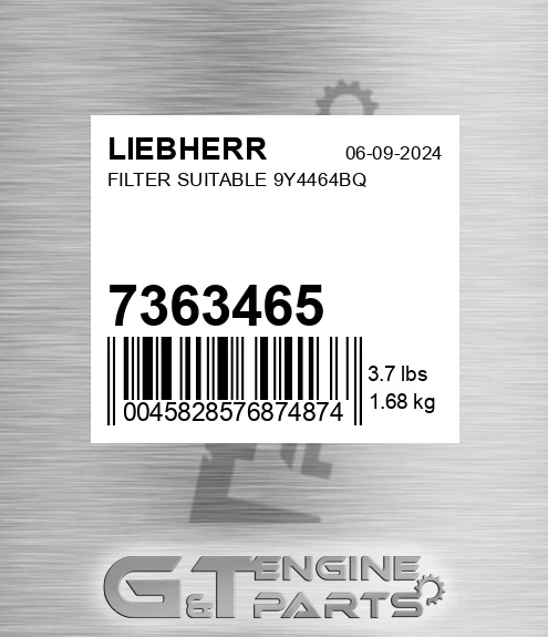 7363465 Filter Suitable 9y4464bq for LIEBHERR