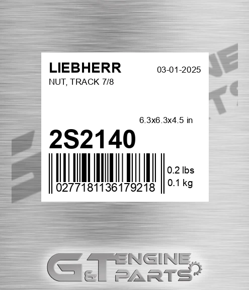 2S2140 Nut, Track 7/8