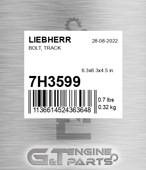 7H3599 Bolt, Track