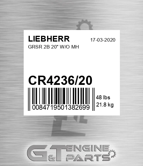 CR4236/20 Grsr 2b 20" W/o Mh