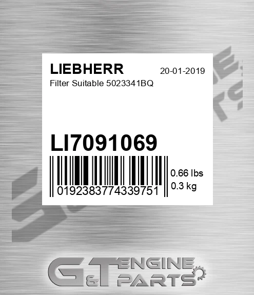 LI7091069 Filter Suitable 5023341bq for LIEBHERR