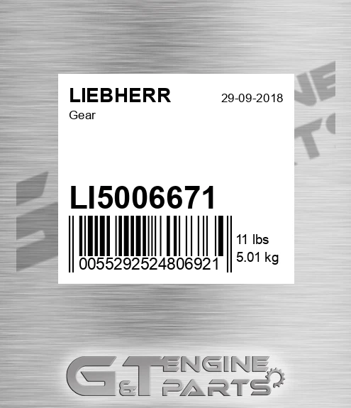 LI5006671 Gear for LIEBHERR