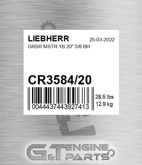CR3584/20 Grsr Mstr 1b 20" 5/8 Bh