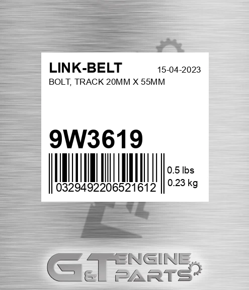 9W3619 Bolt, Track 20mm X 55mm