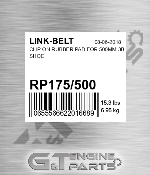 RP175/500 Clip On Rubber Pad For 500mm 3b Shoe
