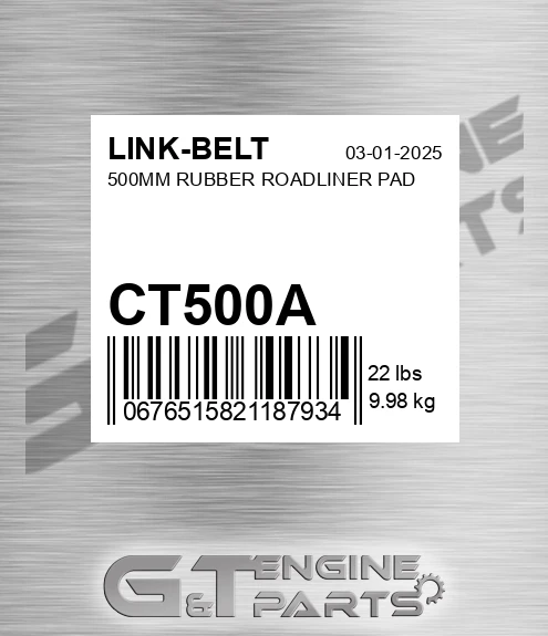 CT500A LINK-BELT 500mm Rubber Roadliner Pad