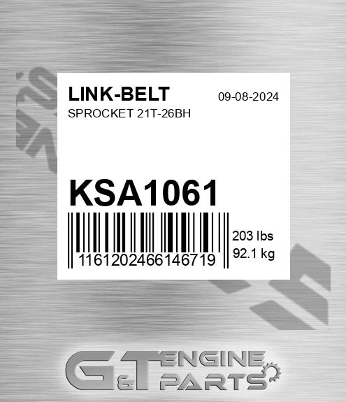 KSA1061 Sprocket 21t-26bh
