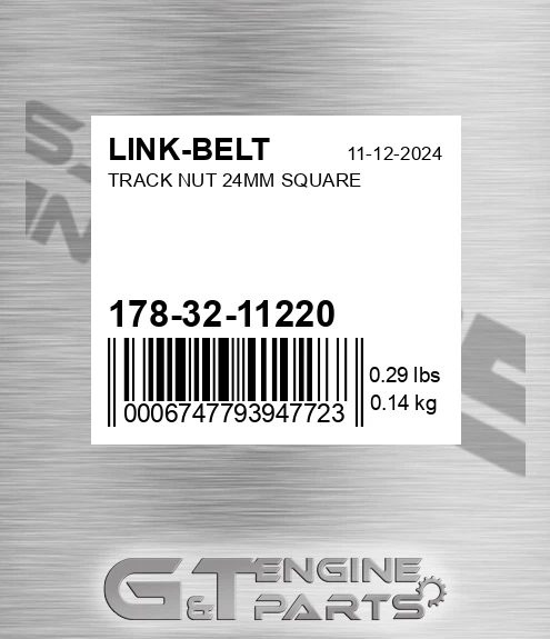178-32-11220 Track Nut 24mm Square