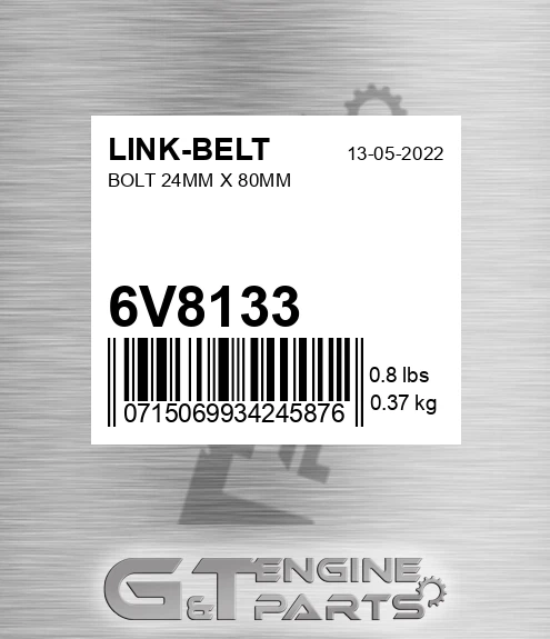6V8133 Bolt 24mm X 80mm