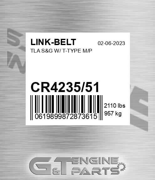 CR4235/51 Tla S&g W/ T-type M/p