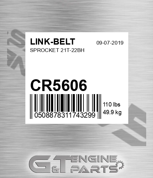 CR5606 LINK-BELT Sprocket 21t-22bh