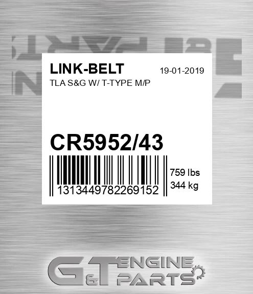 CR5952/43 Tla S&g W/ T-type M/p