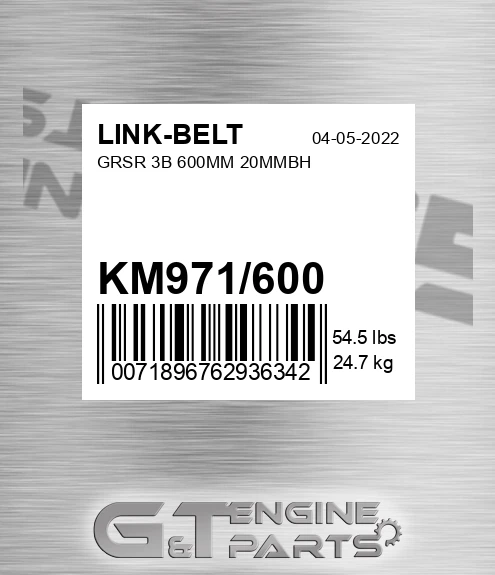 KM971/600 Grsr 3b 600mm 20mmbh