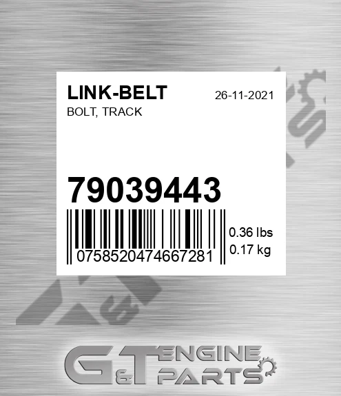 79039443 LINK-BELT Bolt, Track