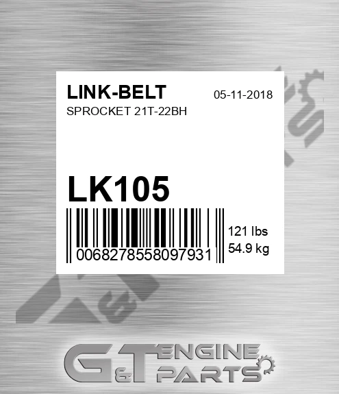 LK105 Sprocket 21t-22bh