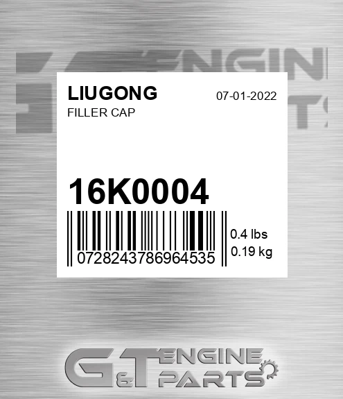 16K0004 Filler Cap for LIUGONG