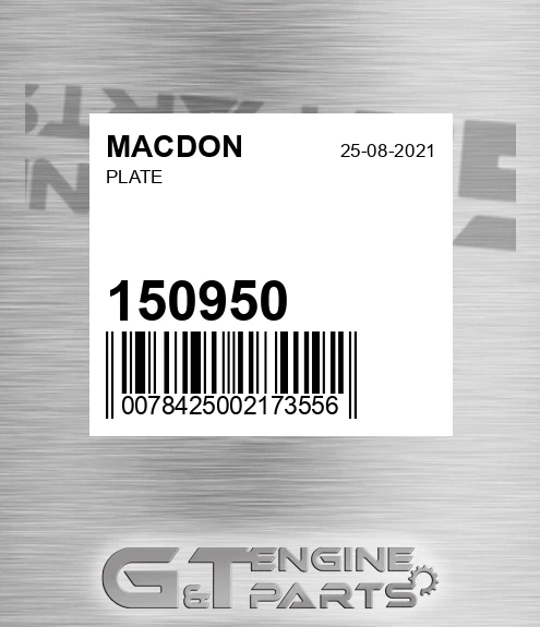 150950 MACDON Plate