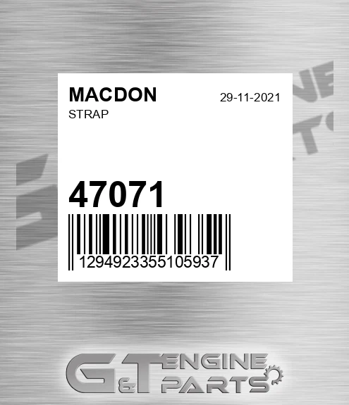 47071 MACDON Strap
