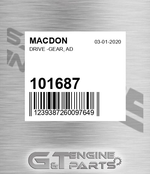 101687 Drive -gear, Ad for MACDON