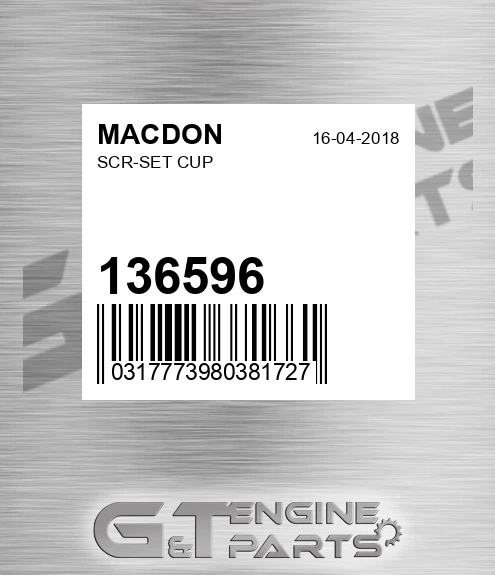 136596 MACDON Scr-set Cup