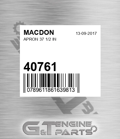 40761 MACDON Apron 37 1/2 In