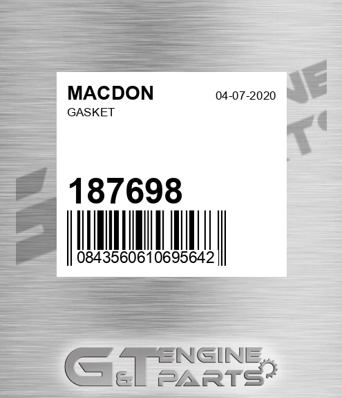 187698 MACDON Gasket